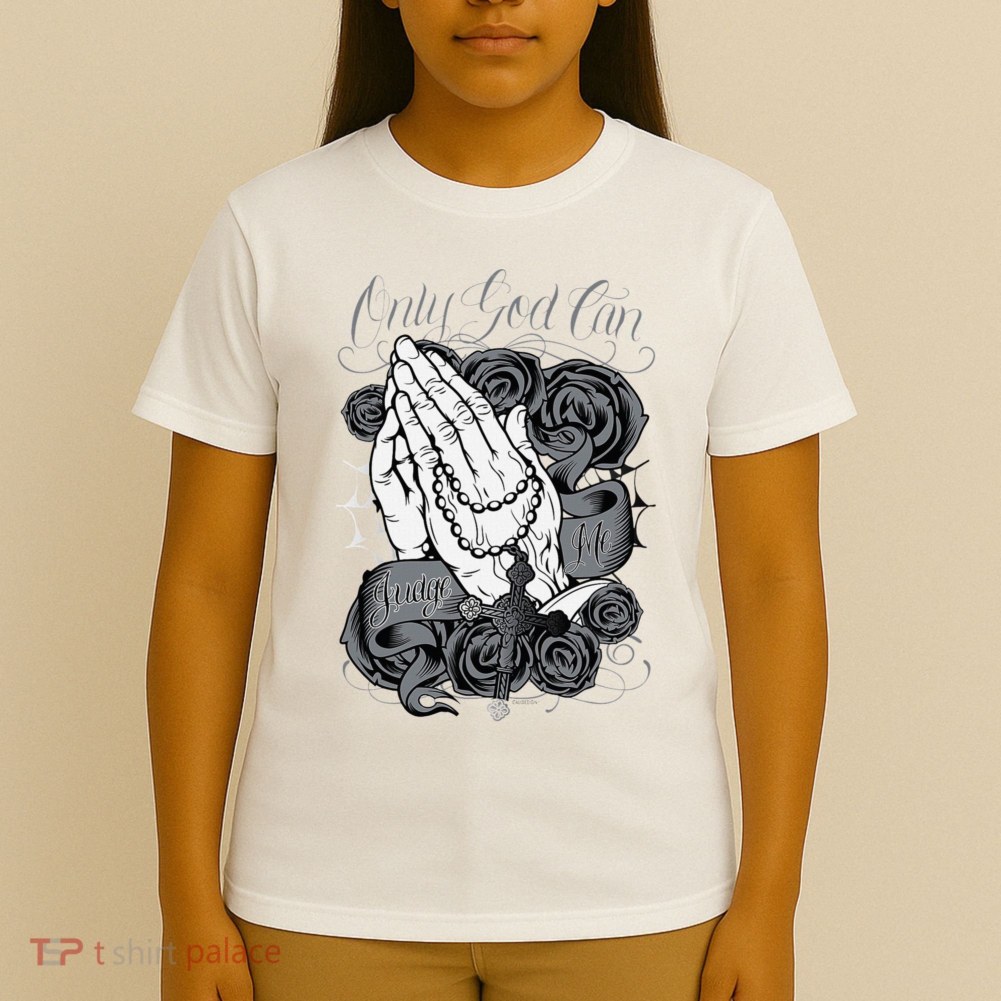 Only God Can Judge Me Chicano Graphic Art T-Shirt