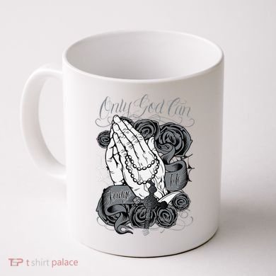 Only God Can Judge Me Chicano Graphic Art Coffee Mug