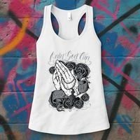 Only God Can Judge Me Chicano Graphic Art Women's Tank Top thumb 3