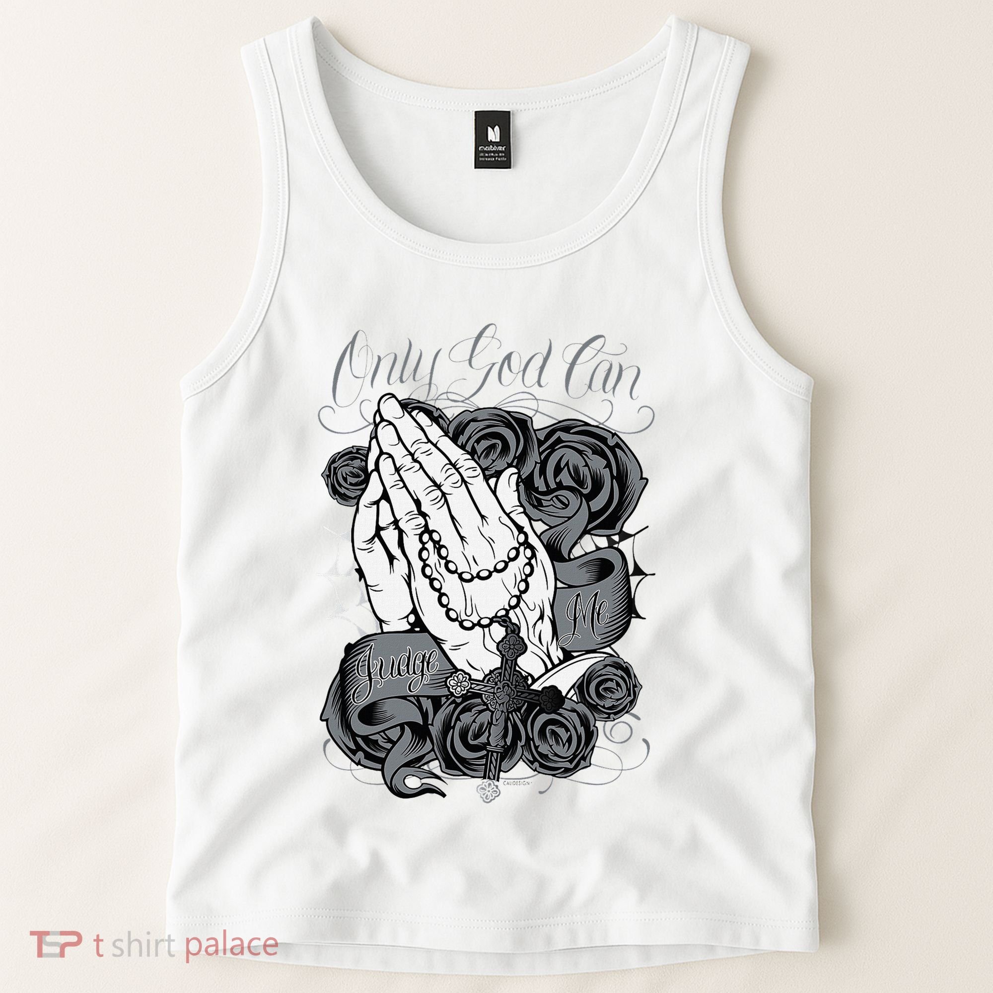 Only God Can Judge Me Chicano Graphic Art Tank Top