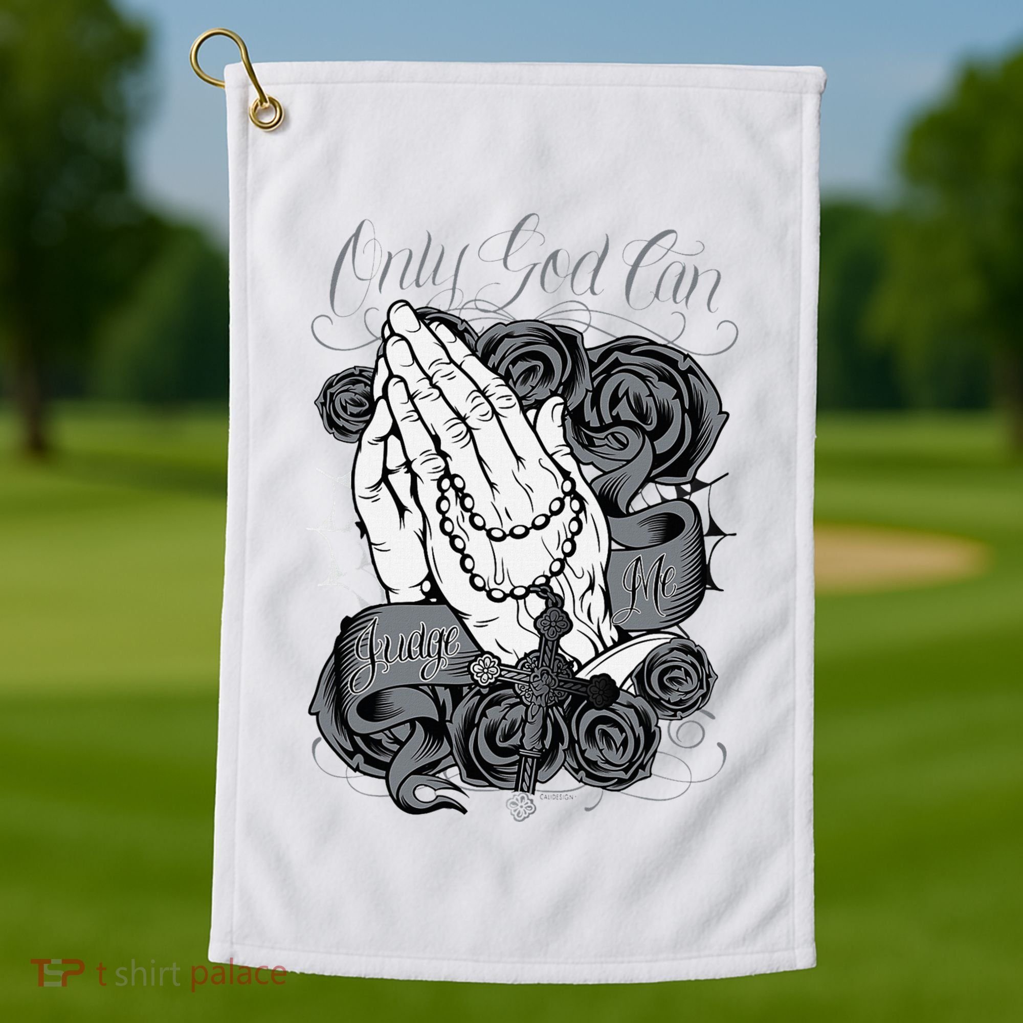 Only God Can Judge Me Chicano Graphic Art Golf Towel