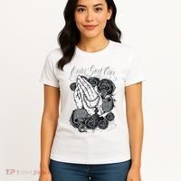 Only God Can Judge Me Chicano Graphic Art Women's T-Shirt thumb 4