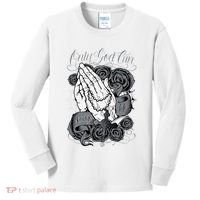 Only God Can Judge Me Chicano Graphic Art Kids Long Sleeve Shirt thumb 0