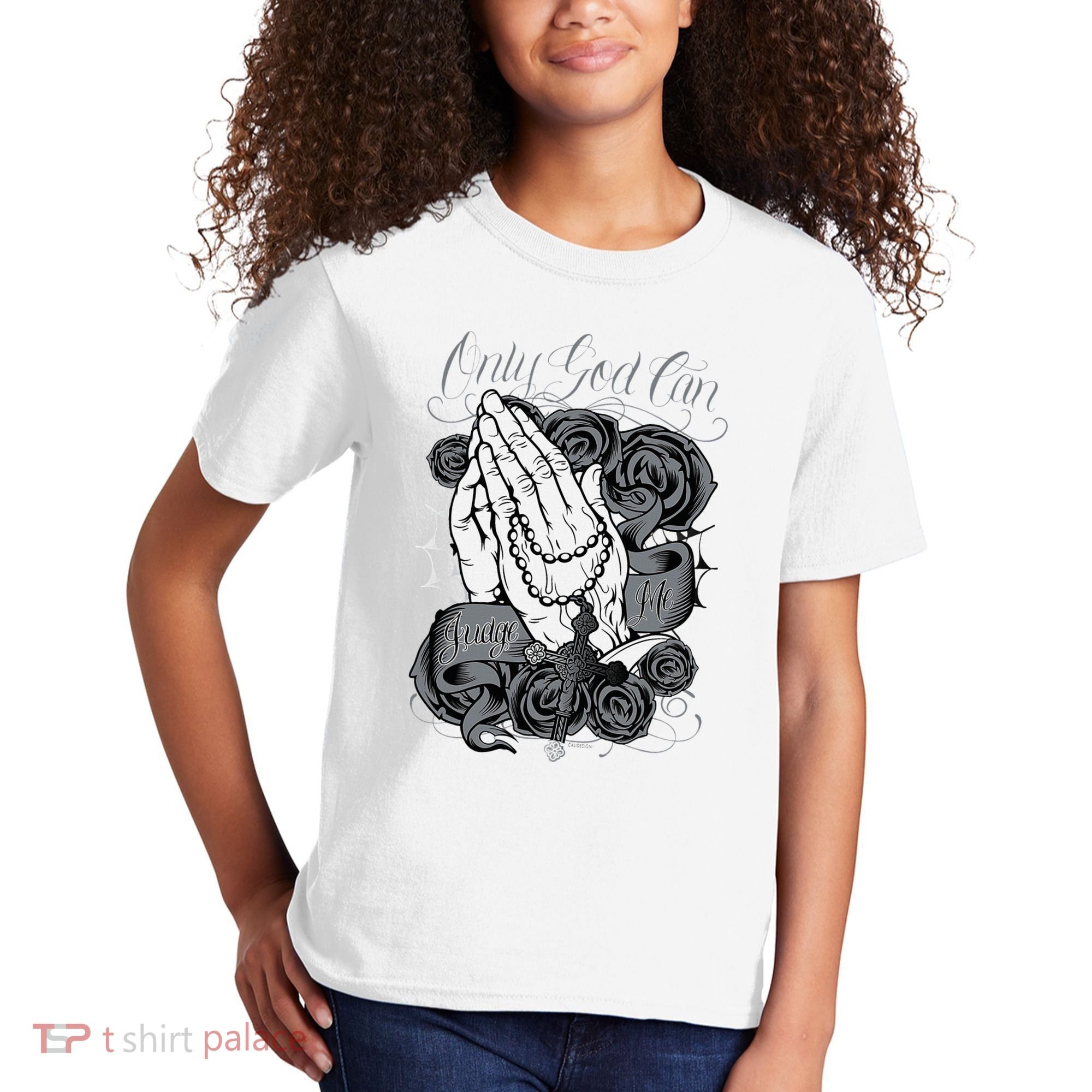 Only God Can Judge Me Chicano Graphic Art Kids T-Shirt