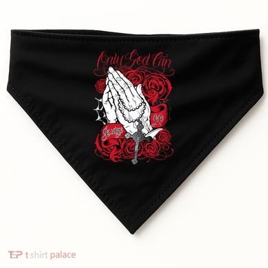 Only God Can Judge Me Red USA-Made Doggie Bandana