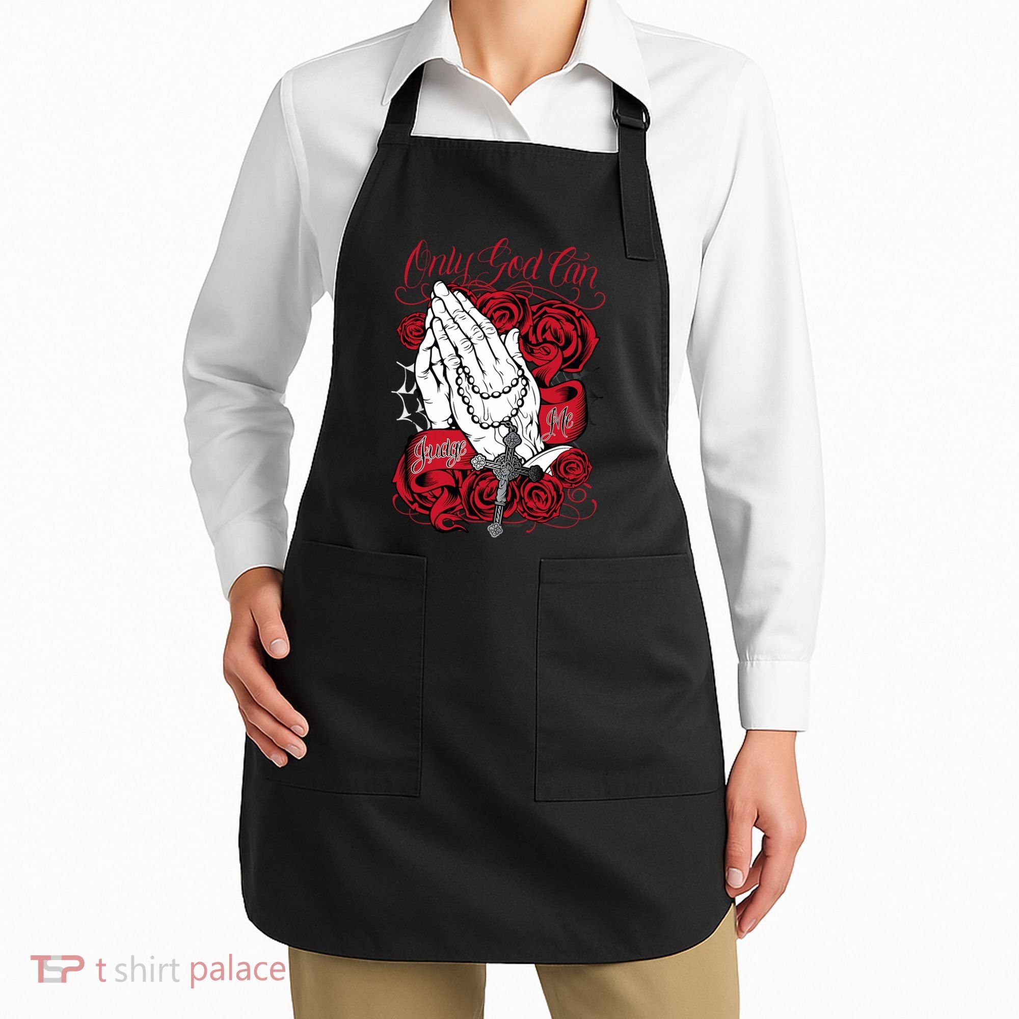 Only God Can Judge Me Red Apron