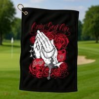 Only God Can Judge Me Red Golf Towel thumb 1