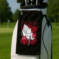 Only God Can Judge Me Red Golf Towel thumb 2