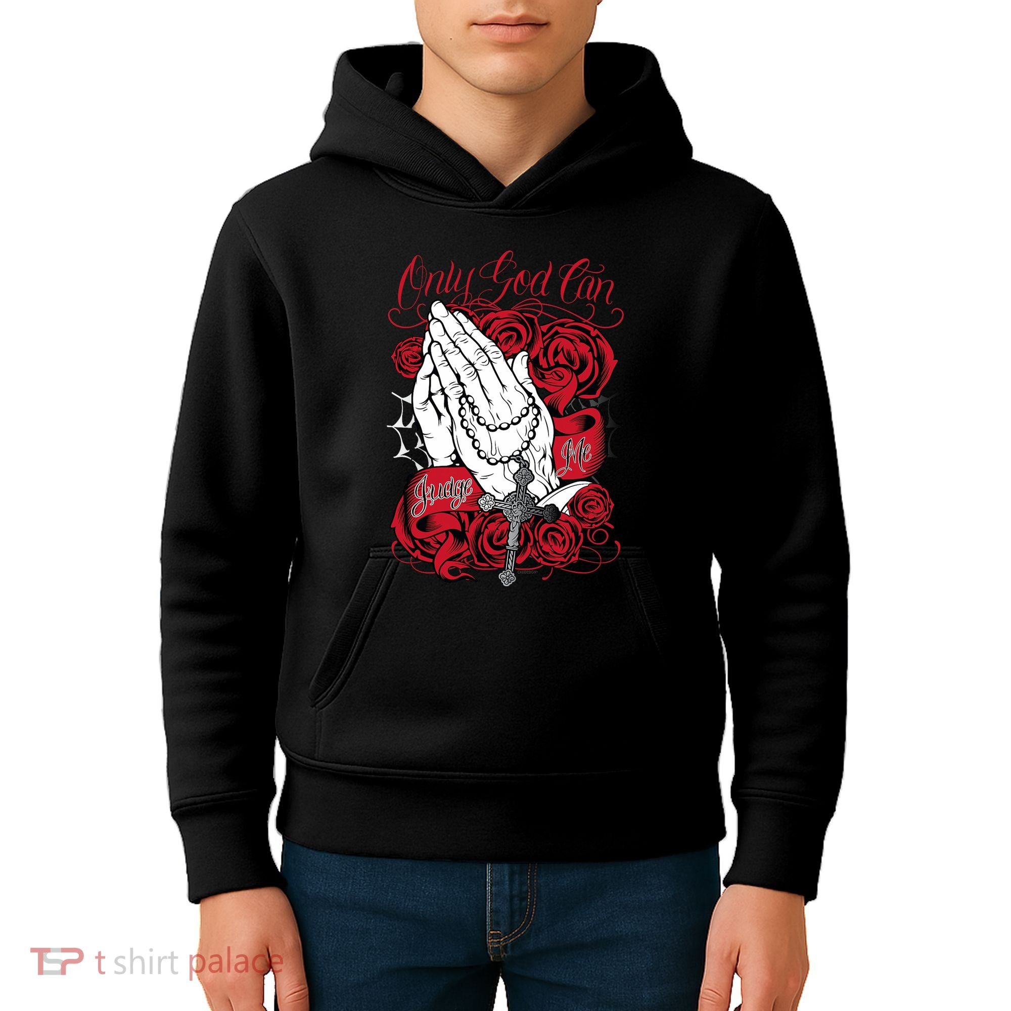Only God Can Judge Me Red Kids Hoodie