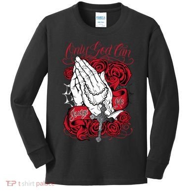Only God Can Judge Me Red Kids Long Sleeve Shirt