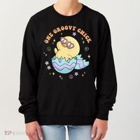 One Groovy Chick Funny Cute Baby Chicken Women's Sweatshirt thumb 0