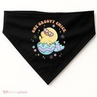 One Groovy Chick Funny Cute Baby Chicken USA-Made Doggie Bandana thumb 0