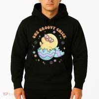 One Groovy Chick Funny Cute Baby Chicken Hoodie thumb 2
