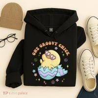 One Groovy Chick Funny Cute Baby Chicken Hoodie thumb 4