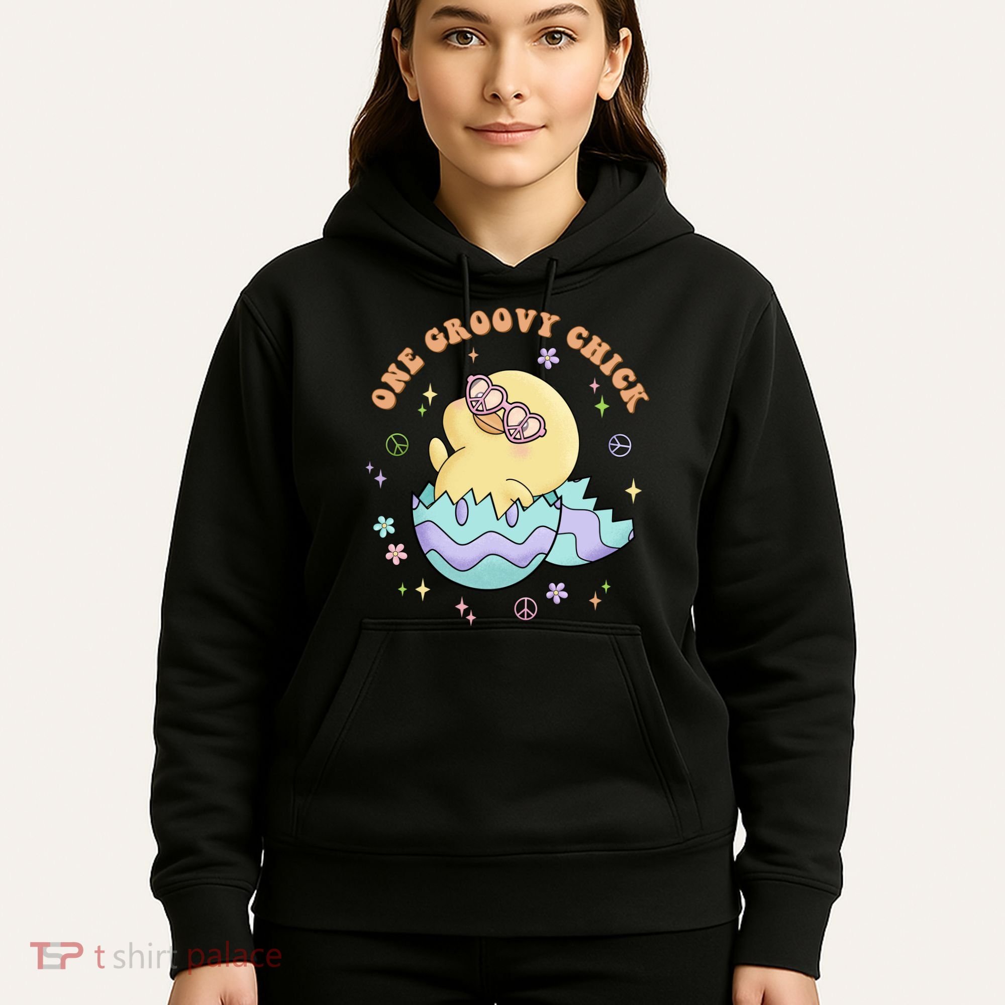 One Groovy Chick Funny Cute Baby Chicken Hoodie