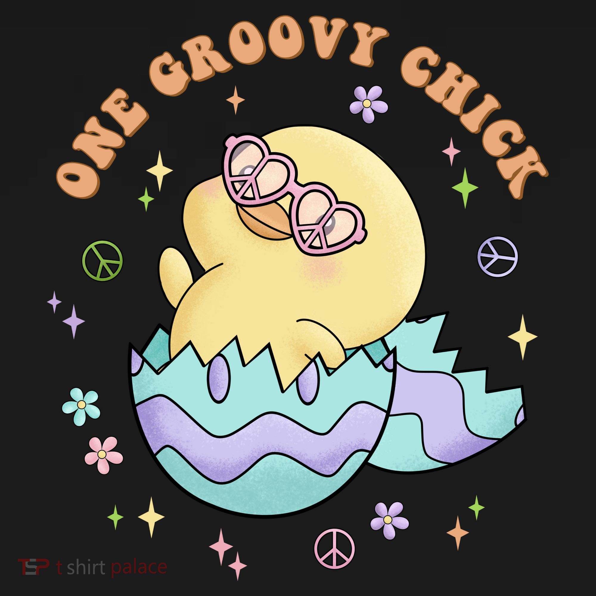 One Groovy Chick Funny Cute Baby Chicken Long Sleeve Shirt