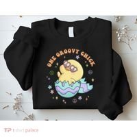 One Groovy Chick Funny Cute Baby Chicken Sweatshirt thumb 2