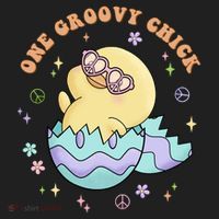 One Groovy Chick Funny Cute Baby Chicken Beanie thumb 2