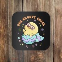One Groovy Chick Funny Cute Baby Chicken Coaster thumb 0