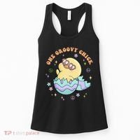 One Groovy Chick Funny Cute Baby Chicken Women's Tank Top thumb 0