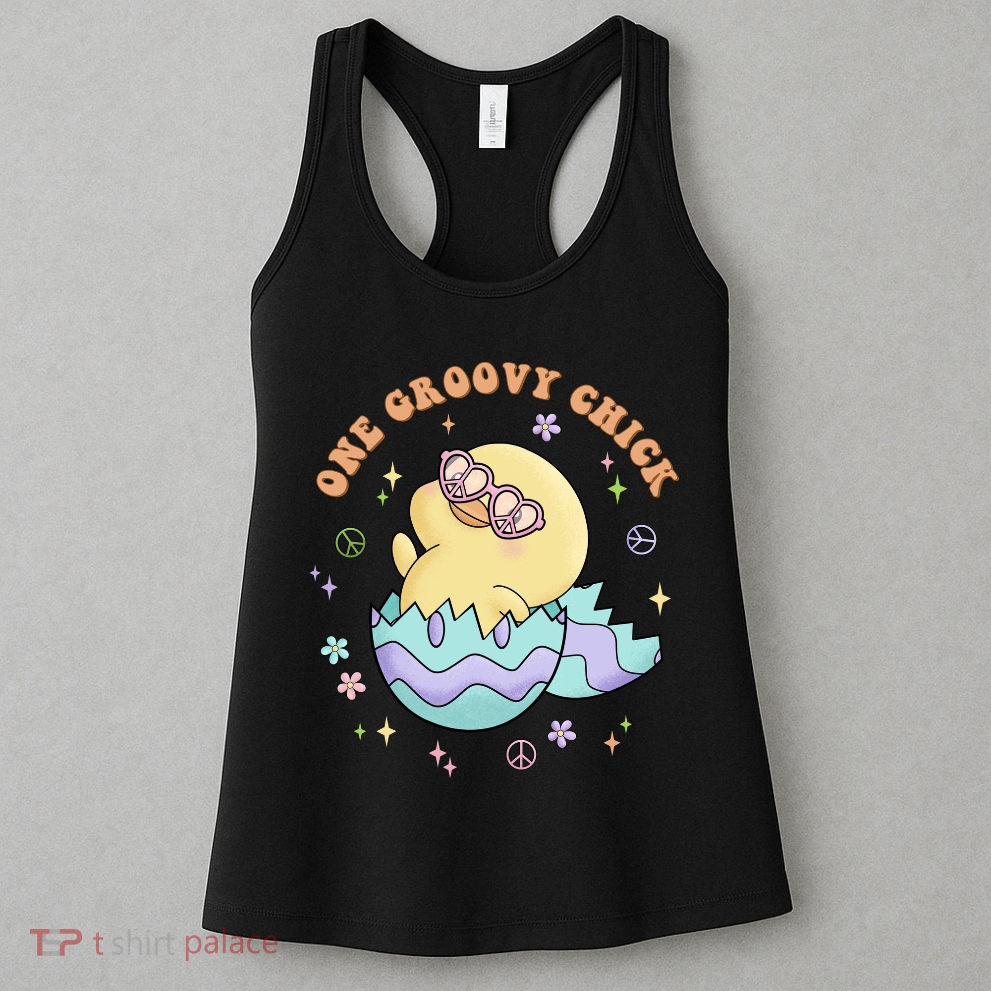 One Groovy Chick Funny Cute Baby Chicken Women's Tank Top