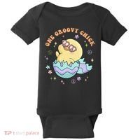 One Groovy Chick Funny Cute Baby Chicken Baby Bodysuit thumb 0