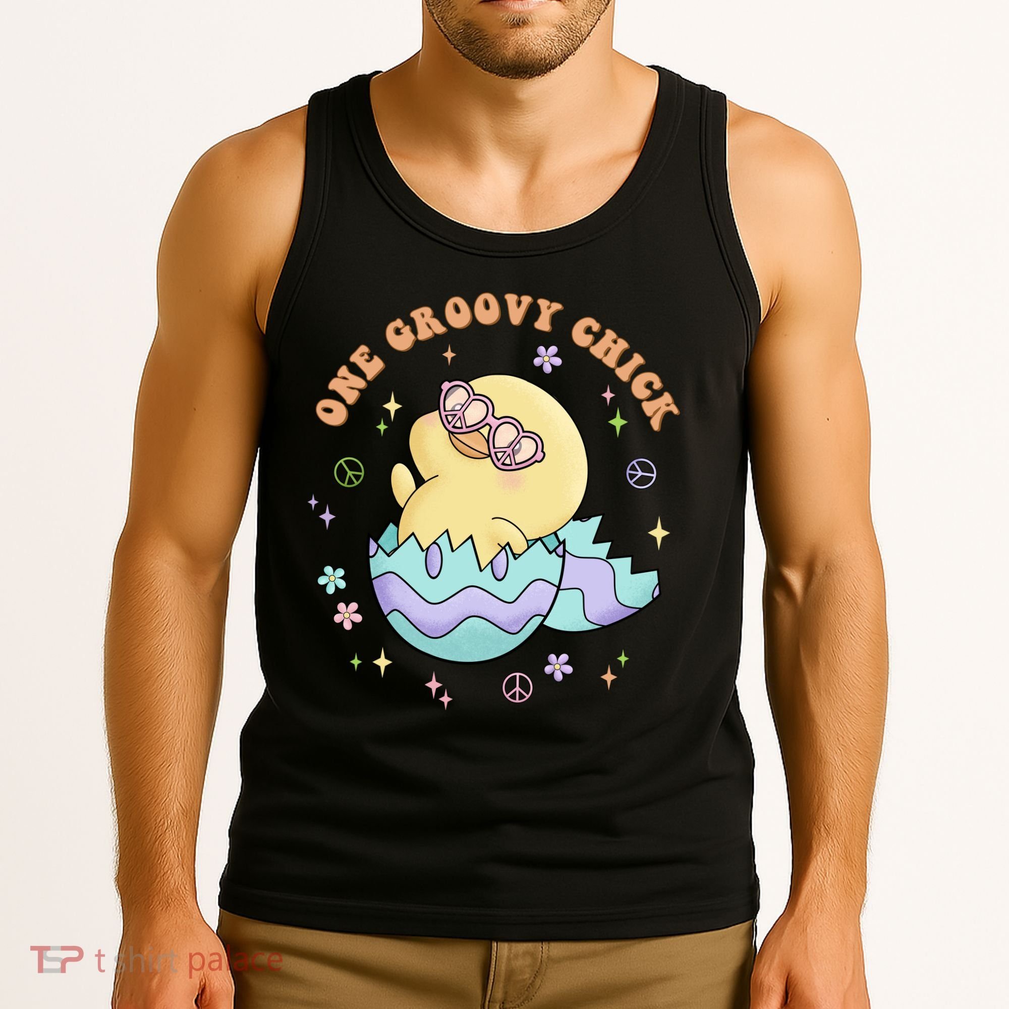One Groovy Chick Funny Cute Baby Chicken Tank Top