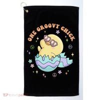 One Groovy Chick Funny Cute Baby Chicken Golf Towel thumb 0