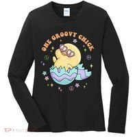 One Groovy Chick Funny Cute Baby Chicken Women's Long Sleeve Shirt thumb 0