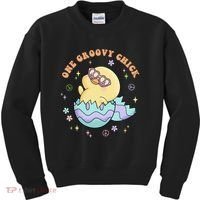 One Groovy Chick Funny Cute Baby Chicken Kids Sweatshirt thumb 0