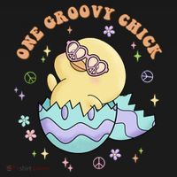 One Groovy Chick Funny Cute Baby Chicken Kids Sweatshirt thumb 2