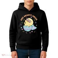 One Groovy Chick Funny Cute Baby Chicken Kids Hoodie thumb 4