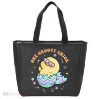 One Groovy Chick Funny Cute Baby Chicken Tote Bag thumb 0
