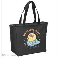 One Groovy Chick Funny Cute Baby Chicken Tote Bag thumb 2