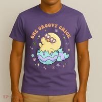 One Groovy Chick Funny Cute Baby Chicken T-Shirt thumb 3