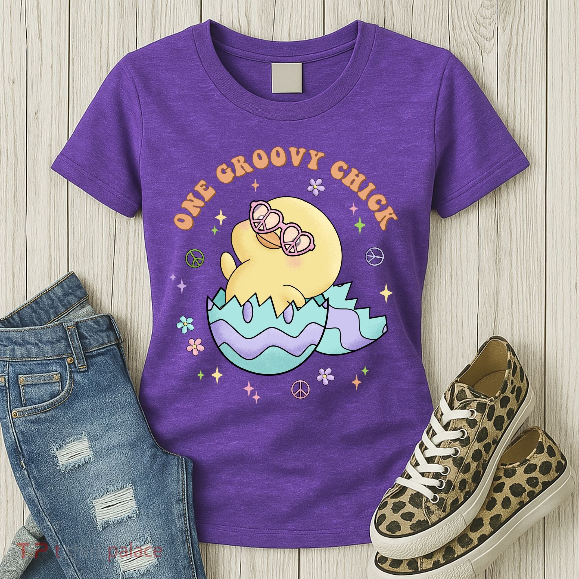 One Groovy Chick Funny Cute Baby Chicken Women's T-Shirt
