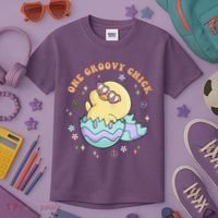 One Groovy Chick Funny Cute Baby Chicken Kids T-Shirt thumb 3
