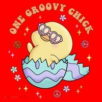 One Groovy Chick Funny Cute Baby Chicken Santa Hat thumb 1