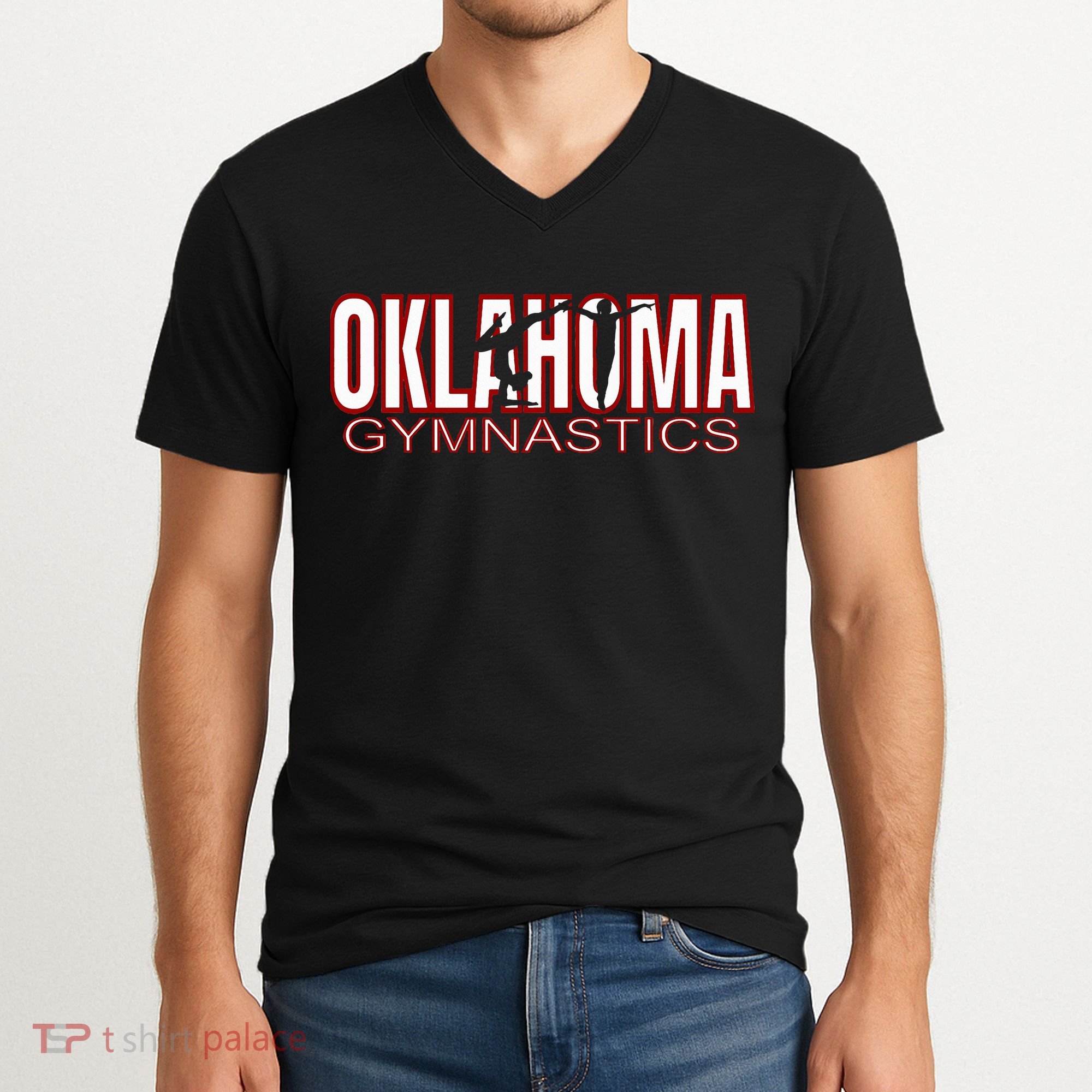 Oklahoma Gymnastics Competition Gymnast V-Neck T-Shirt