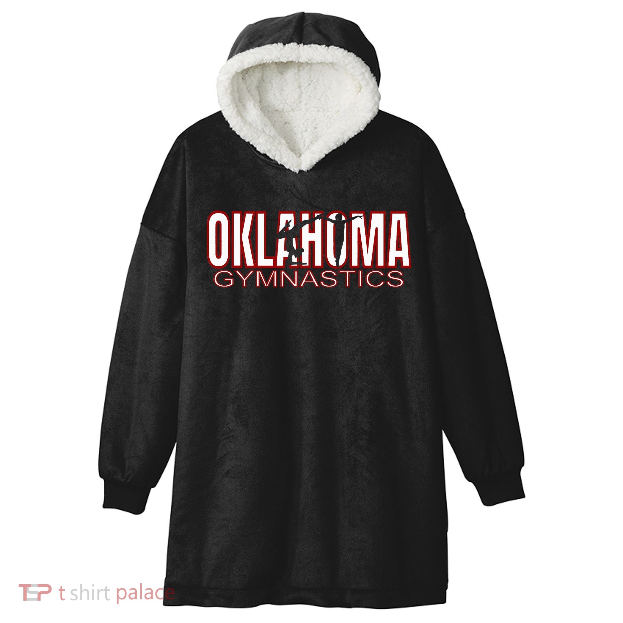Oklahoma Gymnastics Competition Gymnast Hooded Wearable Blanket