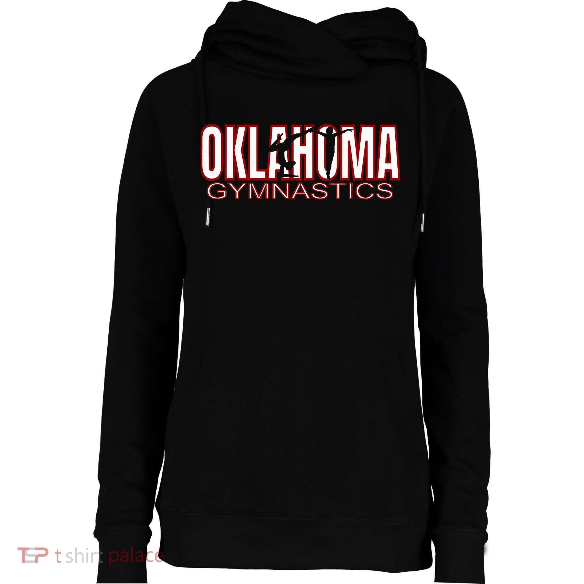 Oklahoma Gymnastics Competition Gymnast Womens Funnel Neck Pullover Hood