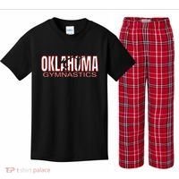 Oklahoma Gymnastics Competition Gymnast Kids Plaid Pajama Set thumb 0