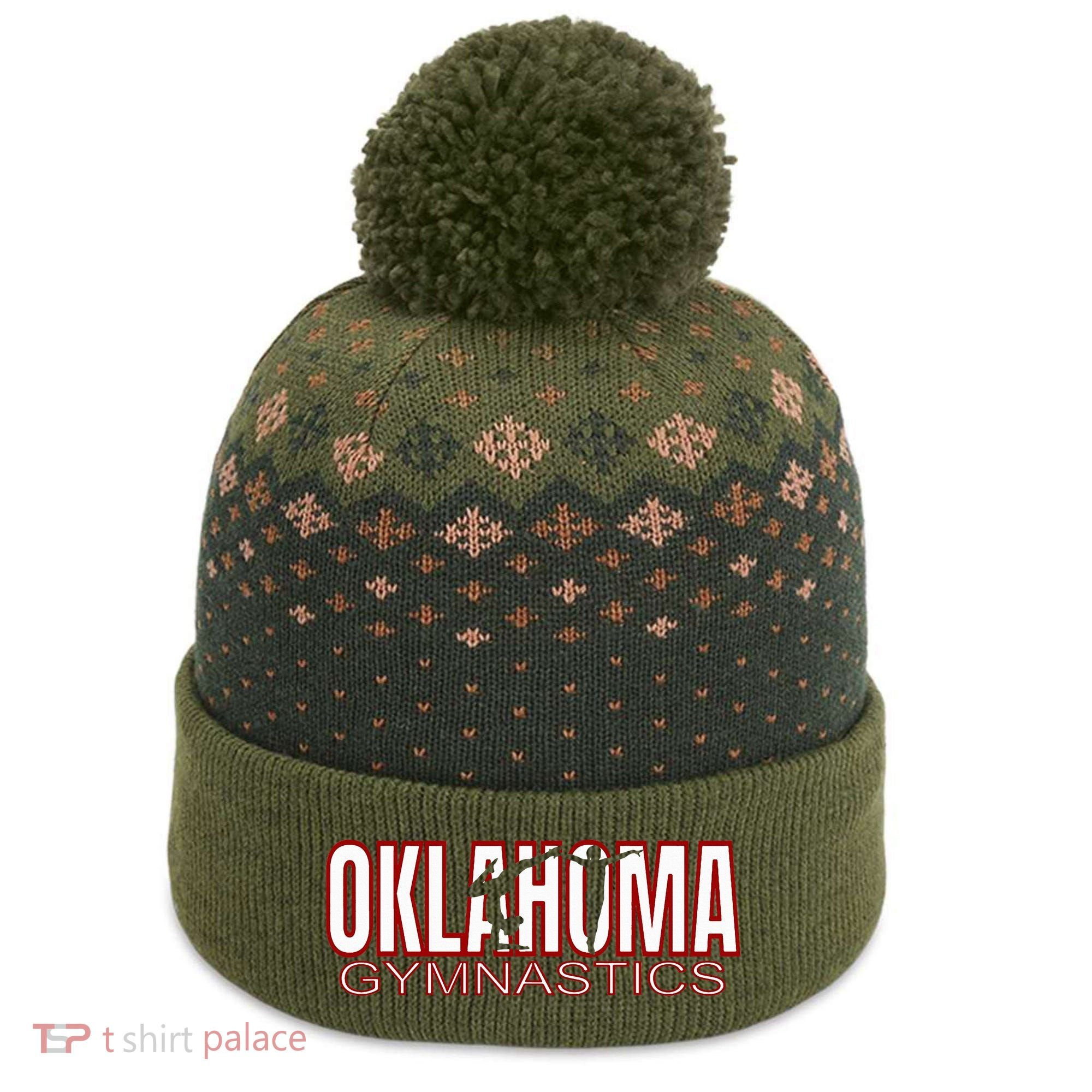 Oklahoma Gymnastics Competition Gymnast The Baniff Cuffed Pom Beanie