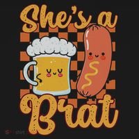 Oktoberfest German Drinking SheS A Brat Couple Matching Long Sleeve Shirt thumb 2