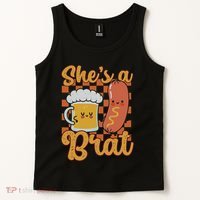 Oktoberfest German Drinking SheS A Brat Couple Matching Tank Top thumb 2