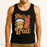 Oktoberfest German Drinking SheS A Brat Couple Matching Tank Top thumb 3