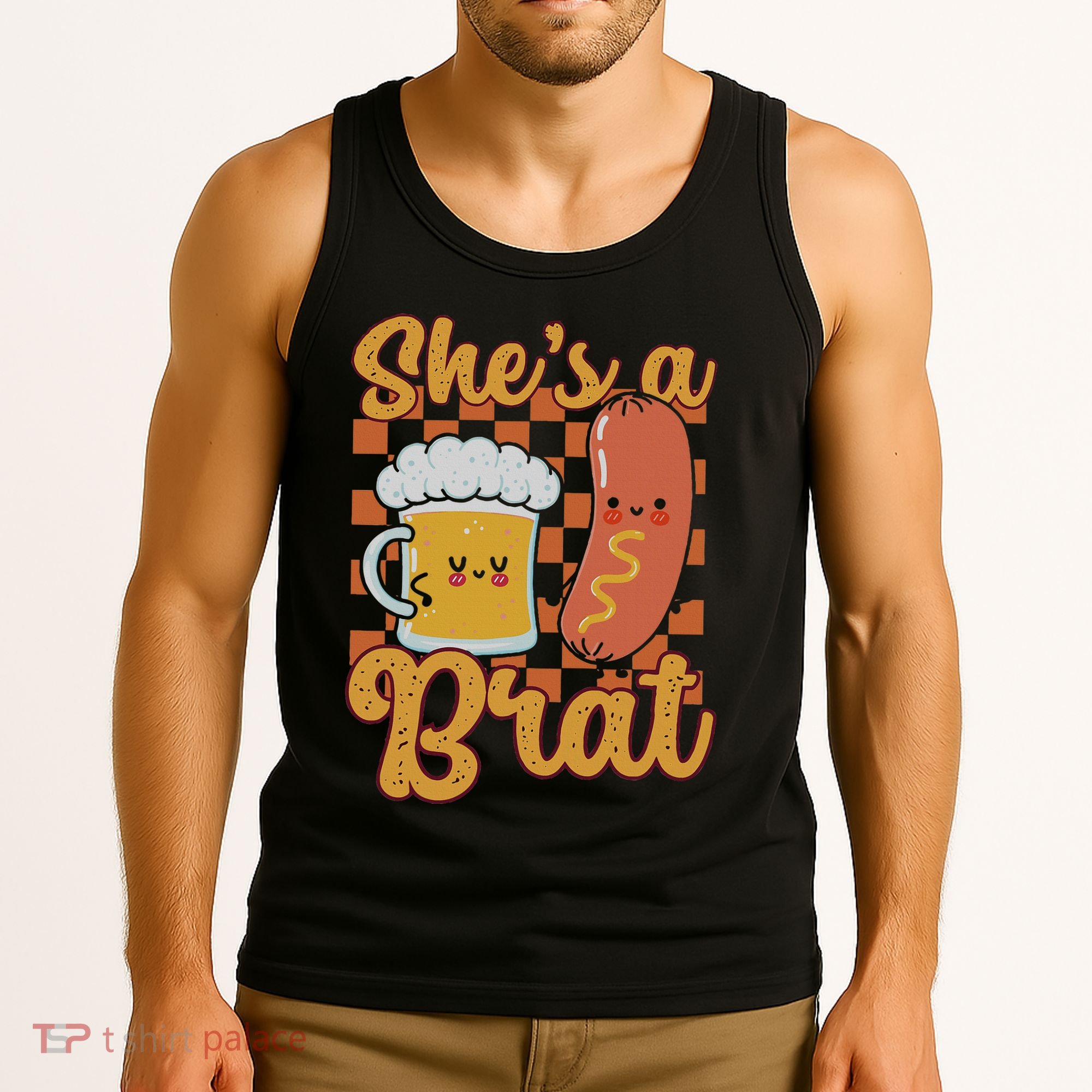 Oktoberfest German Drinking SheS A Brat Couple Matching Tank Top