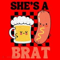 Oktoberfest German Drinking SheS A Brat Couple Matching Santa Hat thumb 1