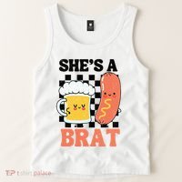 Oktoberfest German Drinking SheS A Brat Couple Matching Tank Top thumb 2