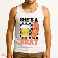 Oktoberfest German Drinking SheS A Brat Couple Matching Tank Top thumb 3